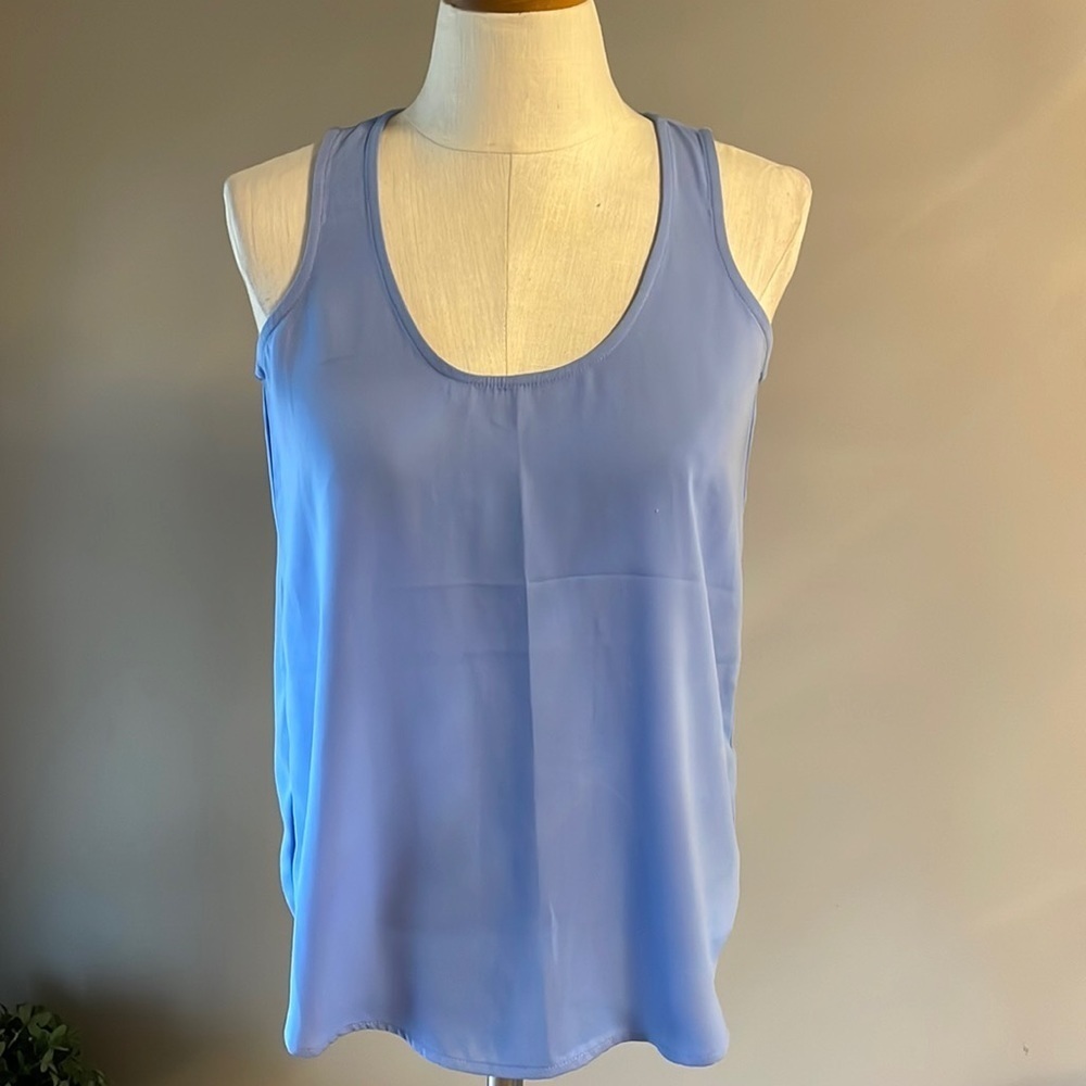 J crew mercantile blue classic fit TANK oval hem polyester solid XS relaxed